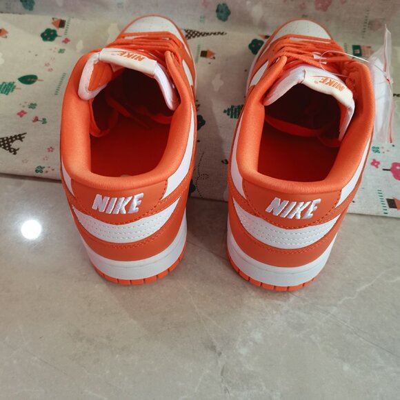 White And Orange Nike Dunk Low Sneakers - Picture 2 of 7